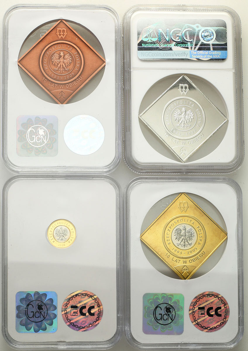 III RP. 2 złote 2005-2008, zestaw 4 monet
